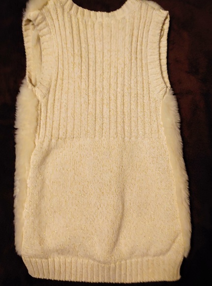 Girls Faux Fur Vest Max Studio White 10-12 - Picture 4 of 4